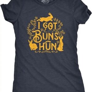 New -  I got Buns Hun Gray T-Shirt with Yellow Bunny Print